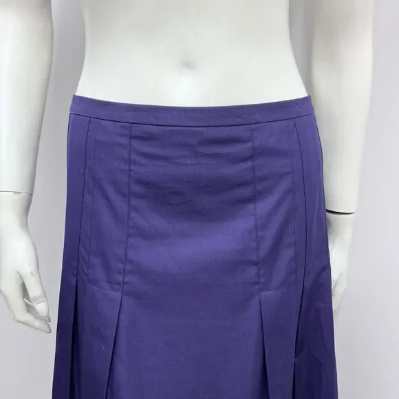 Akris Punto Pleated Skirt 100% Cotton Crochet Detail Size F 46 US‎ 14 - Picture 5 of 8